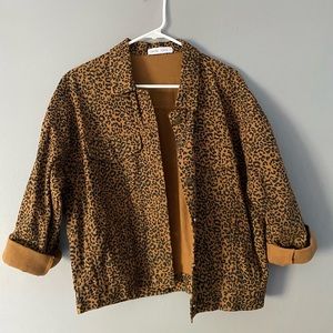 Leopard print denim jacket by Dress Diary